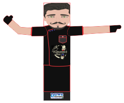 Arte de boneco inflável personalizado para Qnaipe Barbearia